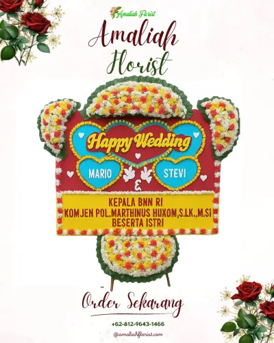 Karangan Papan Bunga Pernikahan di Pekan Labuhan